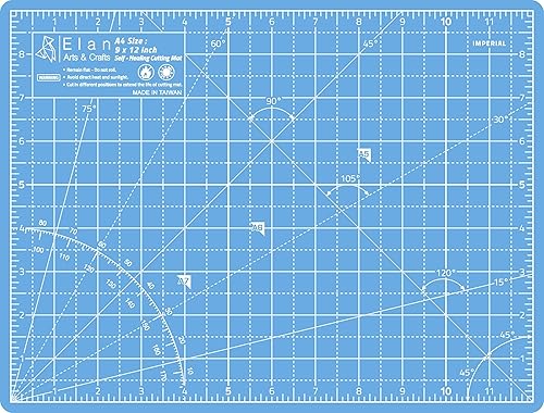 Elan Tapete de corte A4 azul, tapete de corte autorreparable de 9 x 12 pulgadas, tabla de manualidades de 5 capas azul, tabla de pasatiempos para
