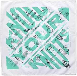 Know Your Knots Survival Bandana - 100% Cotton Unique Bandanas For Men, Women, Kids - Festival Head Bands, Scarfs