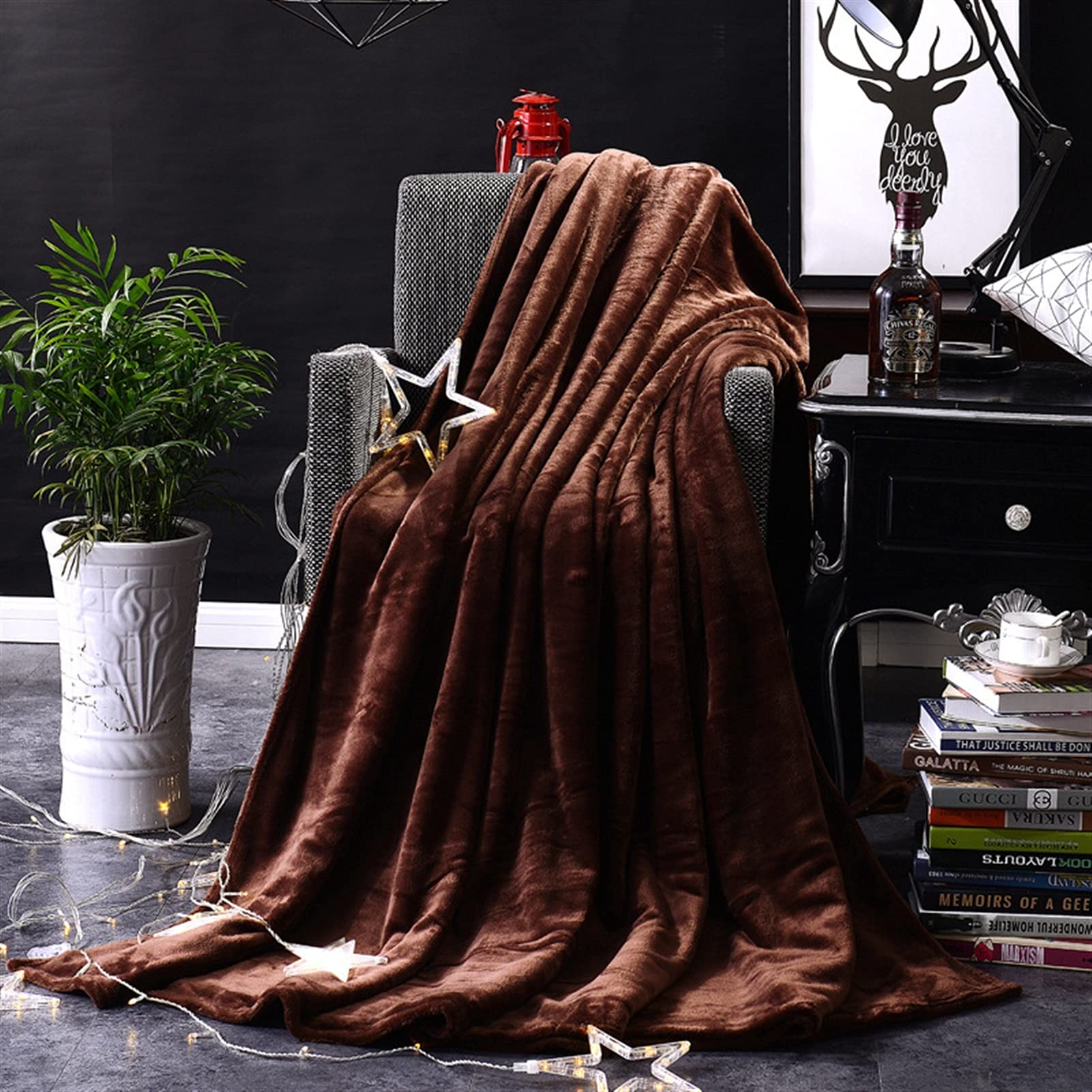 Couverture flanelle grand format, drap molleton et linge de lit uni