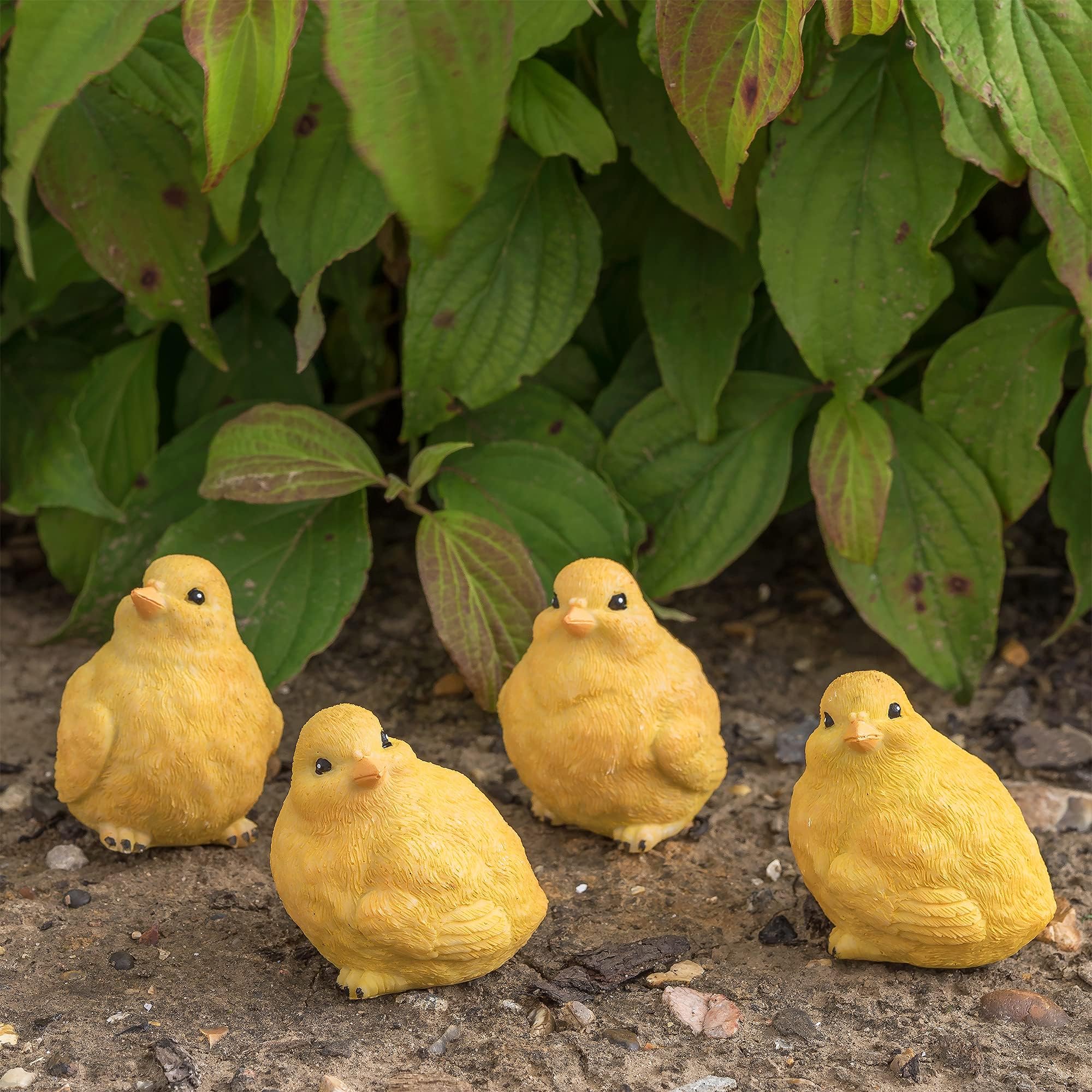 Set of 4 Chicks - Garden Animal Outdoor Ornaments Decor Statue - Made form PolyResin