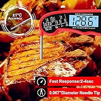 Vista 2 de KULUNERKULUNER - Termómetro digital impermeable de lectura instantánea de carne con sonda plegable de 4.6 pulgadas