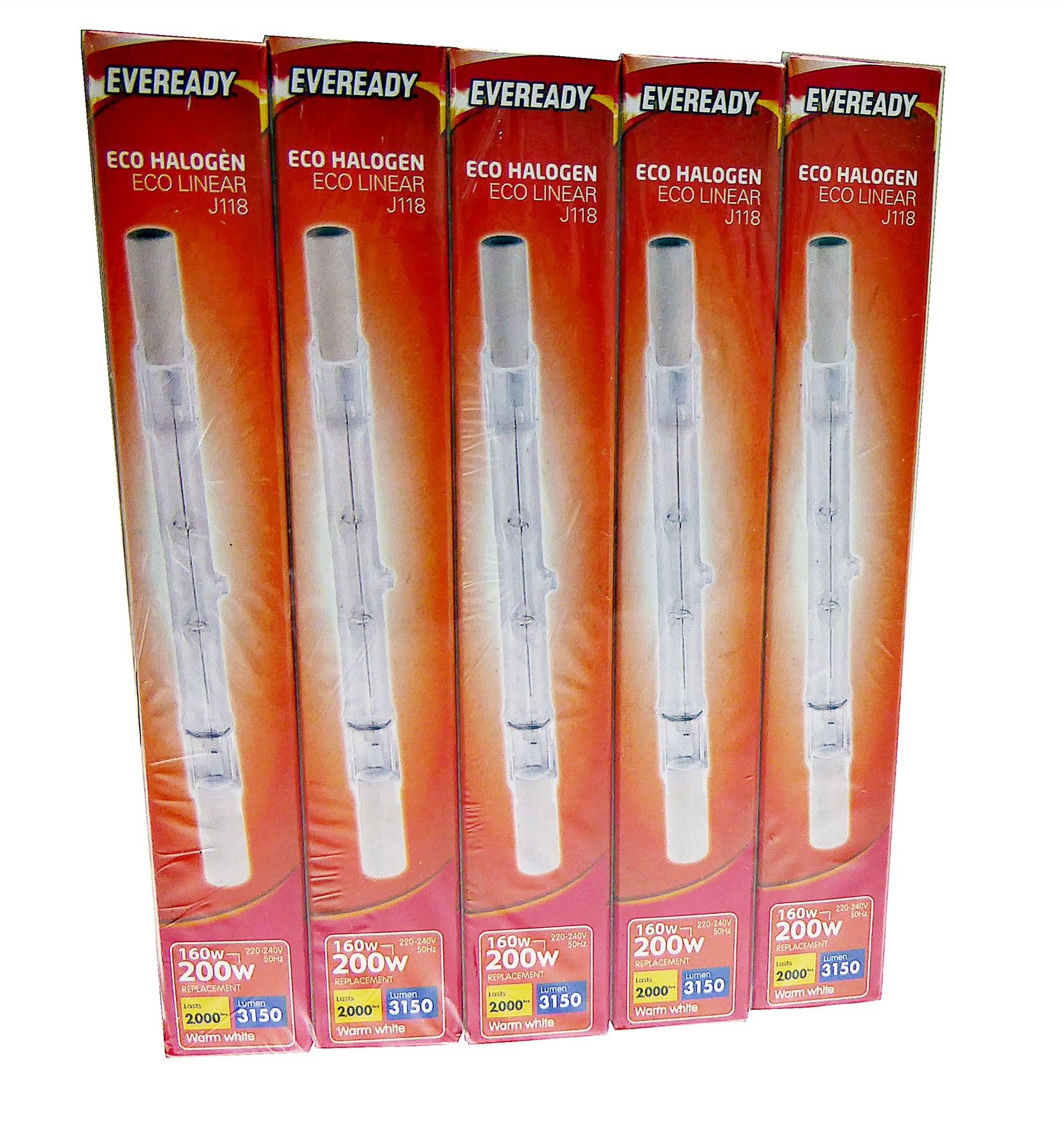 Eveready Clear Eco Halogen Linear Light Bulb, R7s, 160 W