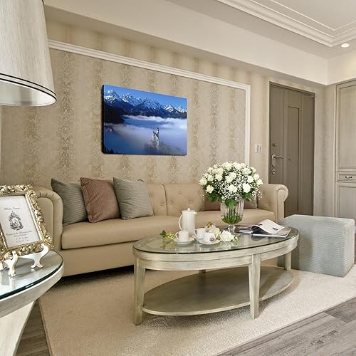 Miniatura 6 de SSDDKL Póster de paisaje alemán en las nubes para decoración de pared con marco de 36 x 20 pulgadas