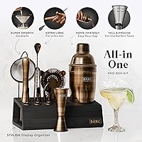 Vista 2 de BARE BARREL Mixology Bartender Kit Bar Set Juego de coctelera de 14 piezas Herramientas de mezcla de Martini Barware para el hogar Incluye 35