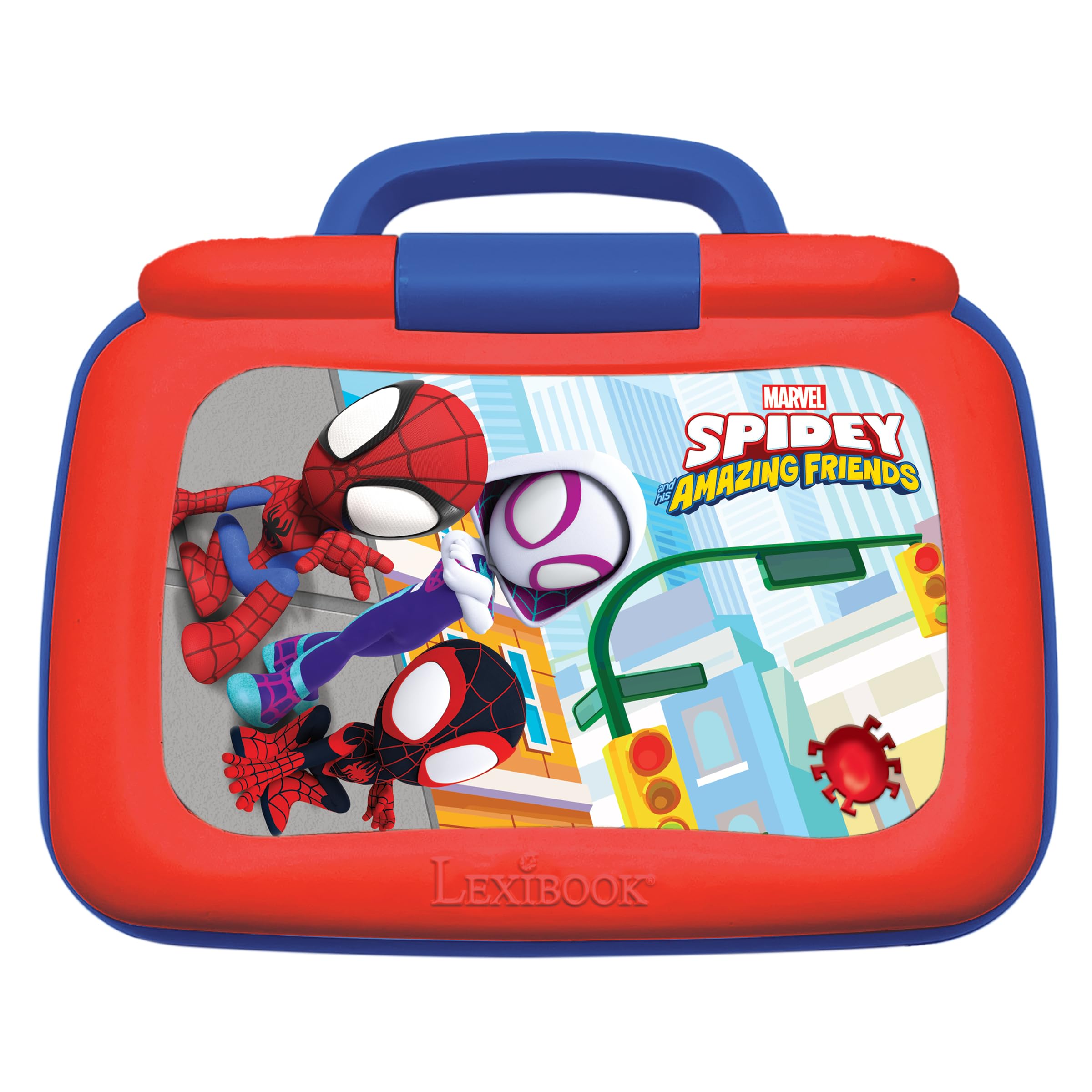 Lexibook, Spidey, francuski/angielski dwujęzyczny laptop edukacyjny, 40 aktywności, metoda sylabiczna i zabawna, 3 animowane historie, realistyczna klawiatura i mysz, JC398SPi1LXB