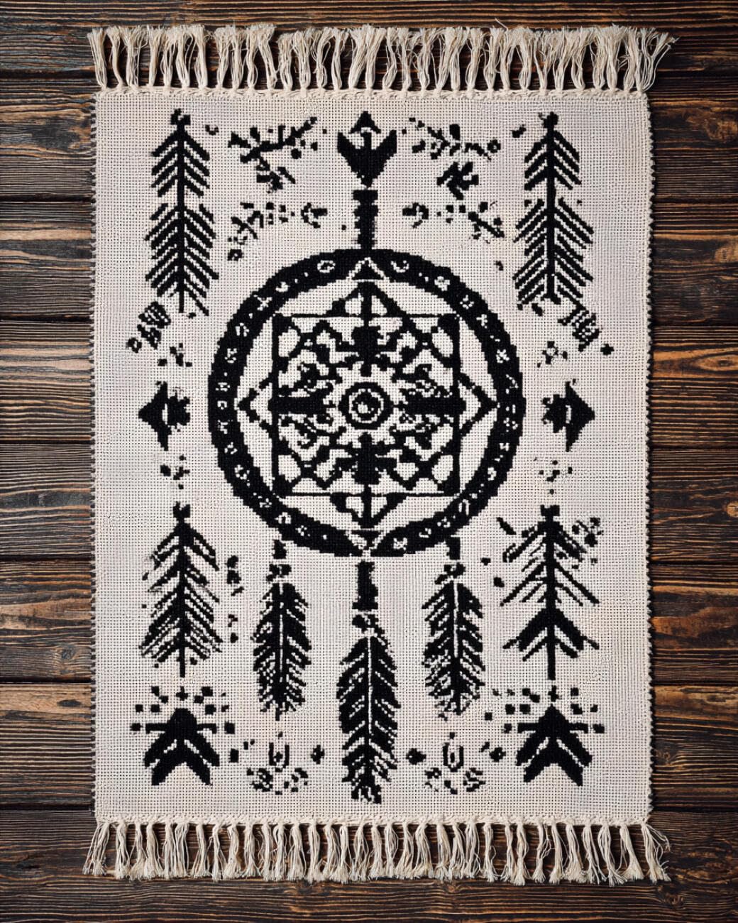 Henypt DIY Latch Hook Rug Kit Cartoon Dreamcatcher 80x160cm