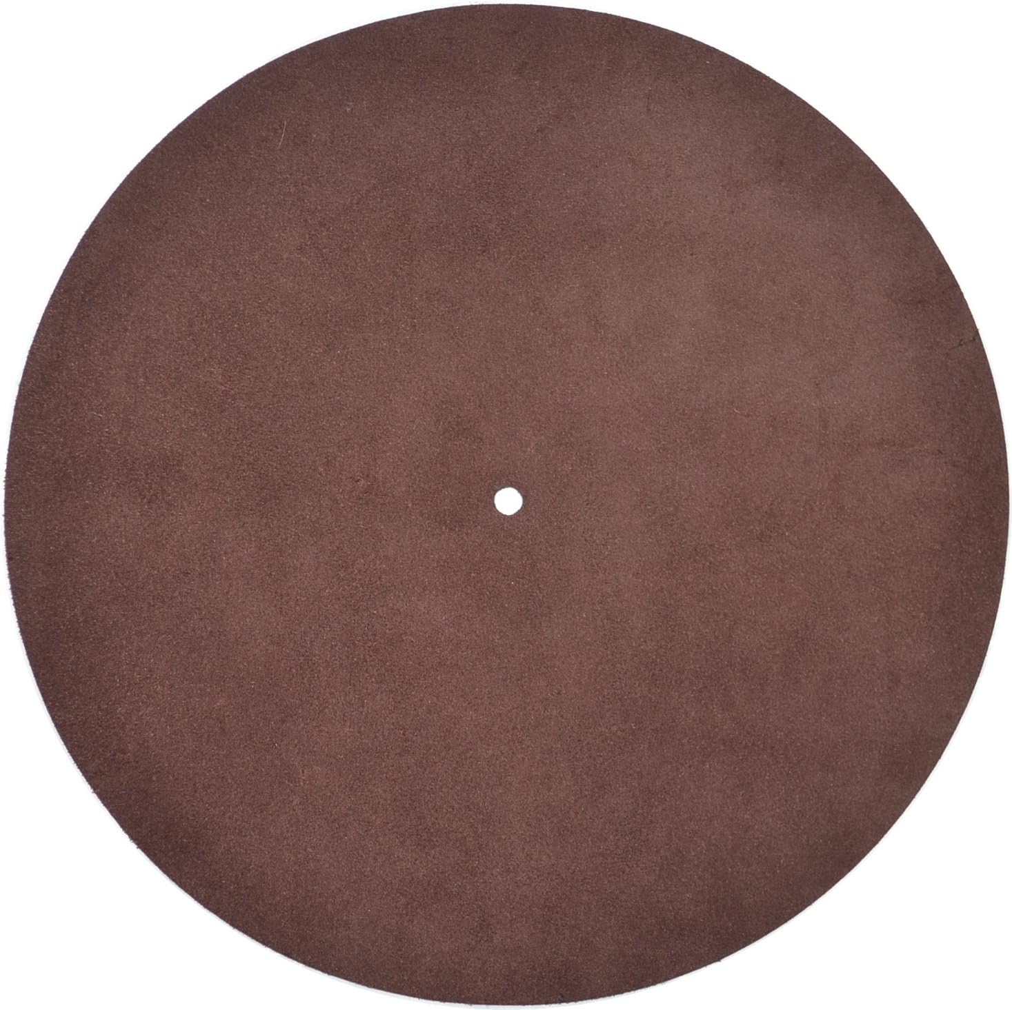 Genuine Leather Turntable Platter Mat Brown Suede