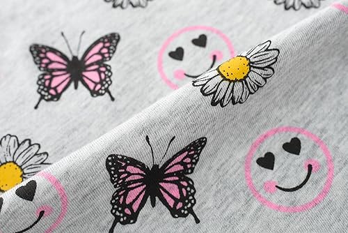 Miniatura 7 de UNICABBIT21 Pijamas para niñas, lindo gato, unicornio, manga larga y pantalones, conjunto de pijama de algodón para niños grandes, conjunto de ropa