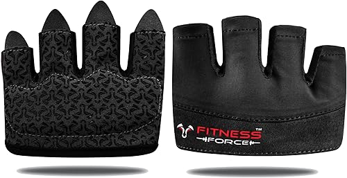 Miniatura 8 de FITNESS FORCE Guantes de entrenamiento para hombres, guantes de gimnasio con agarre de silicona para hombres y mujeres, guantes de levantamiento de