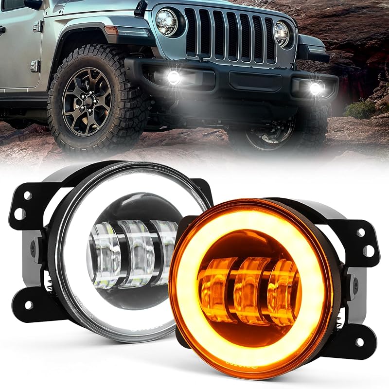 Faróis de neblina LED HIBRONGO 60 W para Jeep Wrangler Unlimited JK 2007–2018 – Par
