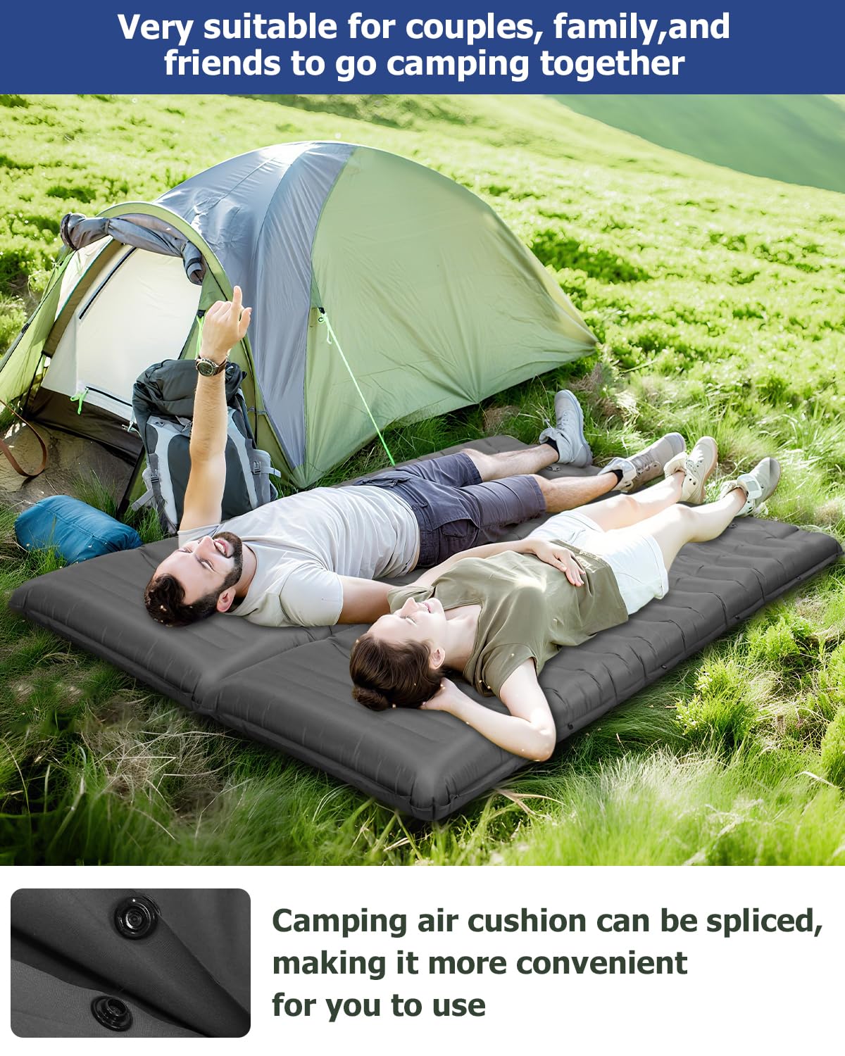 Matelas De Camping Autogonflant BYGD Avec Pompe à Pied - Imperméable Et Léger - Idéal Randonnée Et Tente