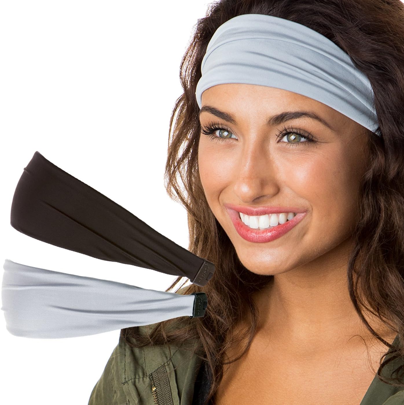 Hipsy Xflex Basic Adjustable & Stretchy Wide Softball Headbands for Women Girls & Teens