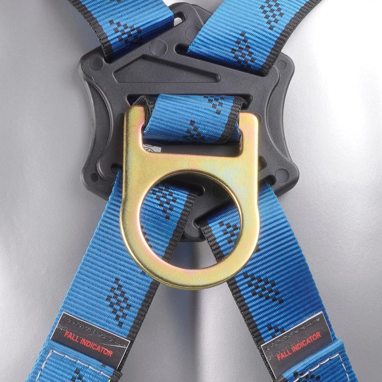 KStrong UFH10131G Kapture Essential 3-Point Full Body Safety Harness Fall Protection with 3 D-Rings, Quick Connect Chest and Tongue Buckle Legs, ANSI Compliant, S-L, Blue/Black