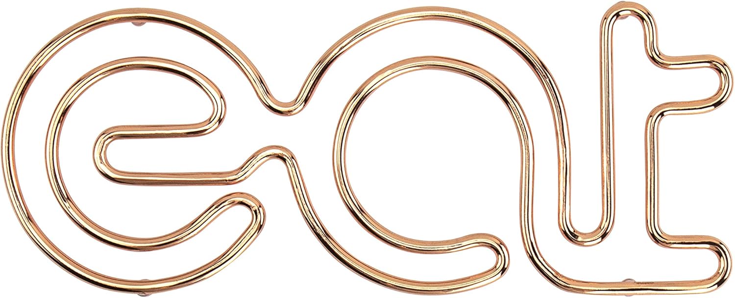 Spectrum Diversified Eat Trivet, Heat-Resistant Steel Dining Table Small Protector, Bold Metal Heat Pad for Modern Kitchen Table, Holds Hot Pots & Cast Iron Cookware Pan : Everything Else