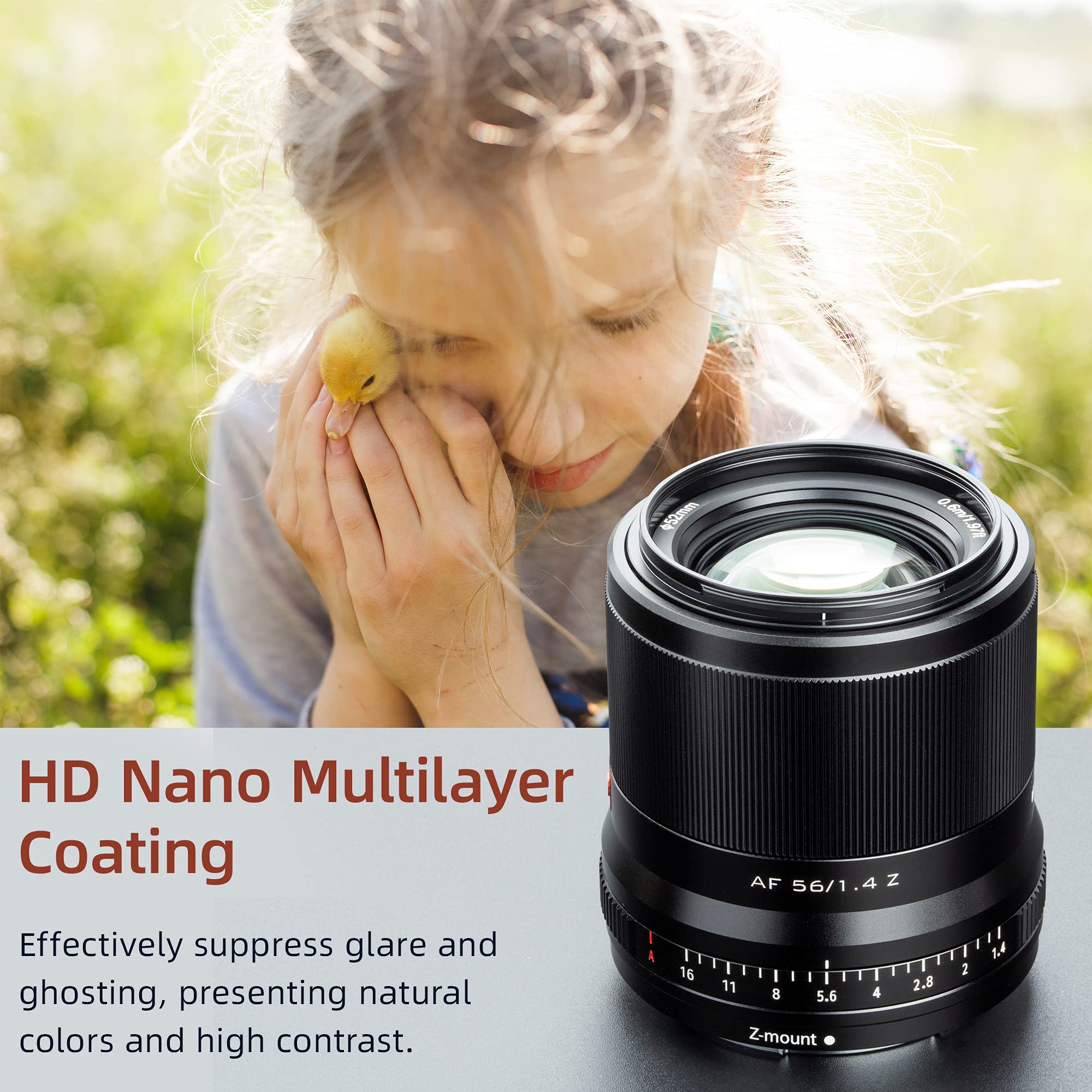 Amazon.com : VILTROX 56mm F1.4 Z Mount APS-C Lens Auto Focus Large