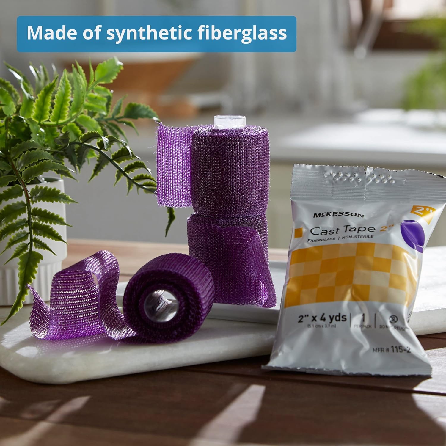McKesson Cast Tape, Fiberglass, Purple, 2 in x 4 yds, 1 Count, 10 Packs, 10 Total