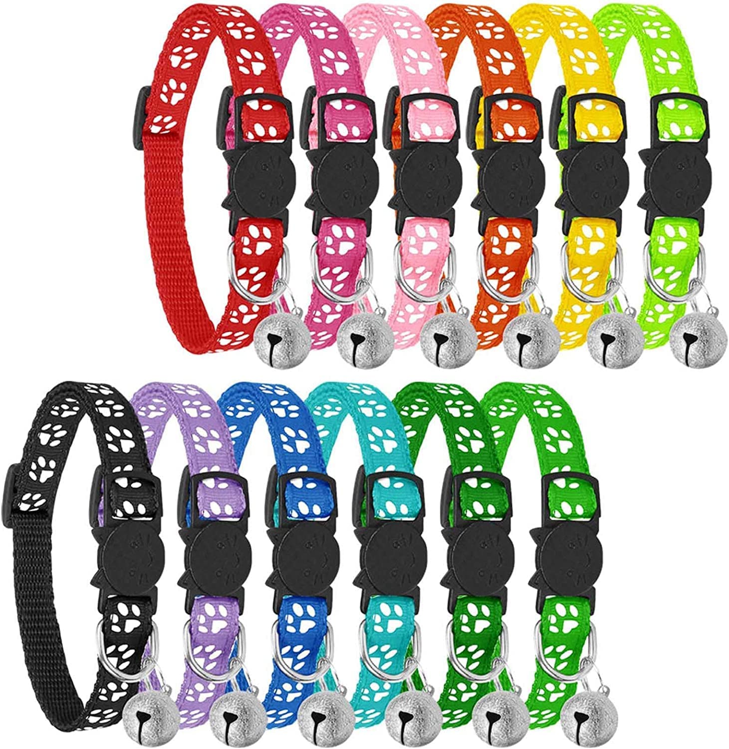 Pets Empire Cat Collars with Bell,Kitten and Small Dogs Soft Adjustable Collar Safe,Solid and Protection Breakaway for Cats and Puppies,Cute Kitty Neckband (Adjustable (Pack of 12)) (B0BXFMMGG9) Amazon Price History, Amazon Price Tracker