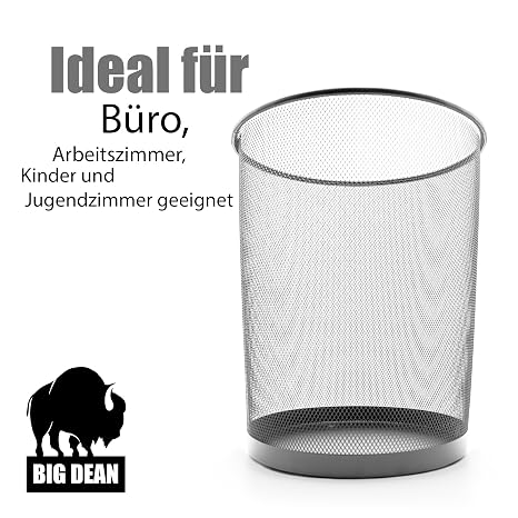BigDean Waste Paper Bin Silver 20L Wire Versatile Bin