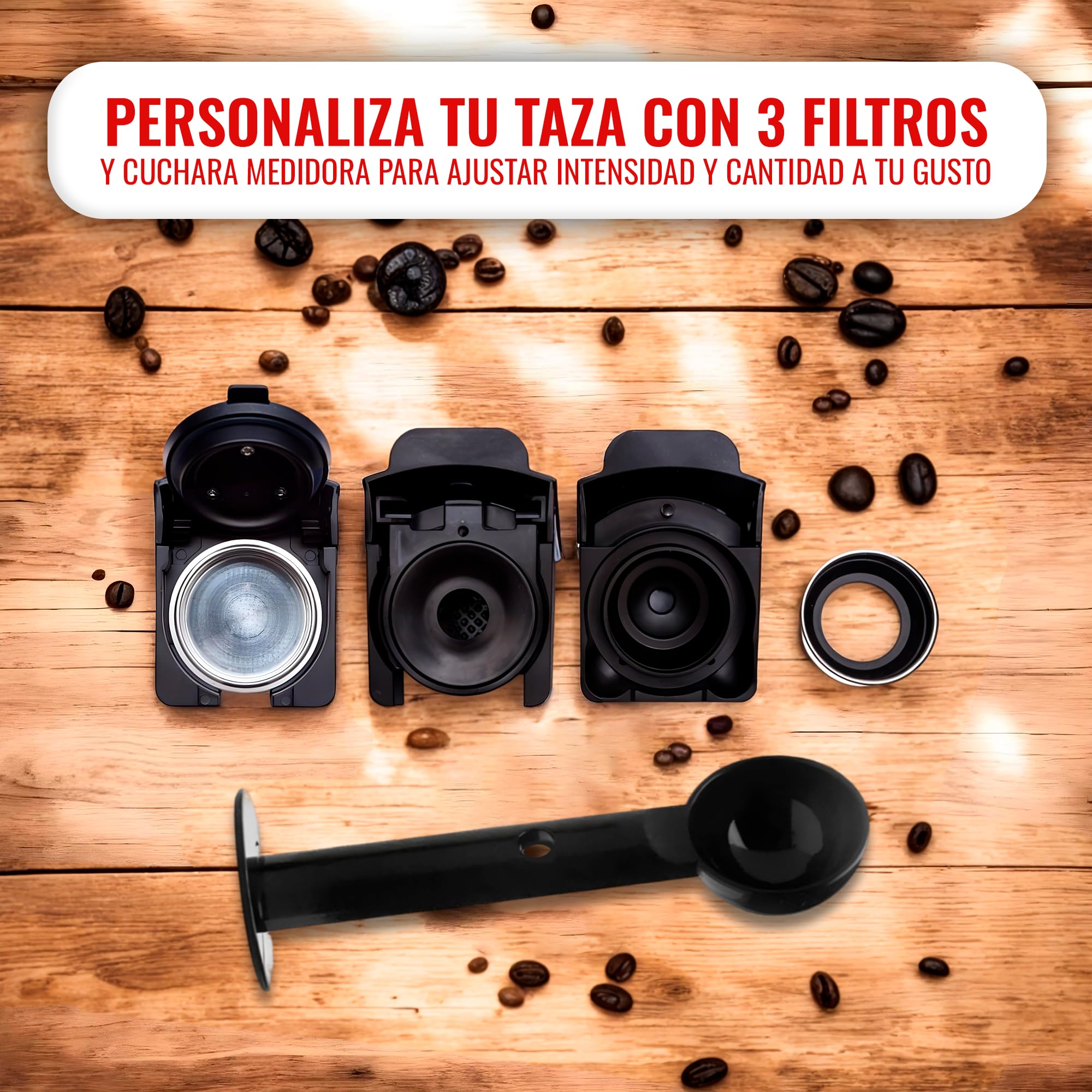 SOGO CAFETERA EXPRESO 3 EN 1 | Adaptadores para Cápsulas NESPRESSO®, DOLCE GUSTO®, STARBUCKS® | Café Molido, Monodosis, Té | Presión de 19 Bar | Tamaño Compacto (SS-5675) (Blanco)