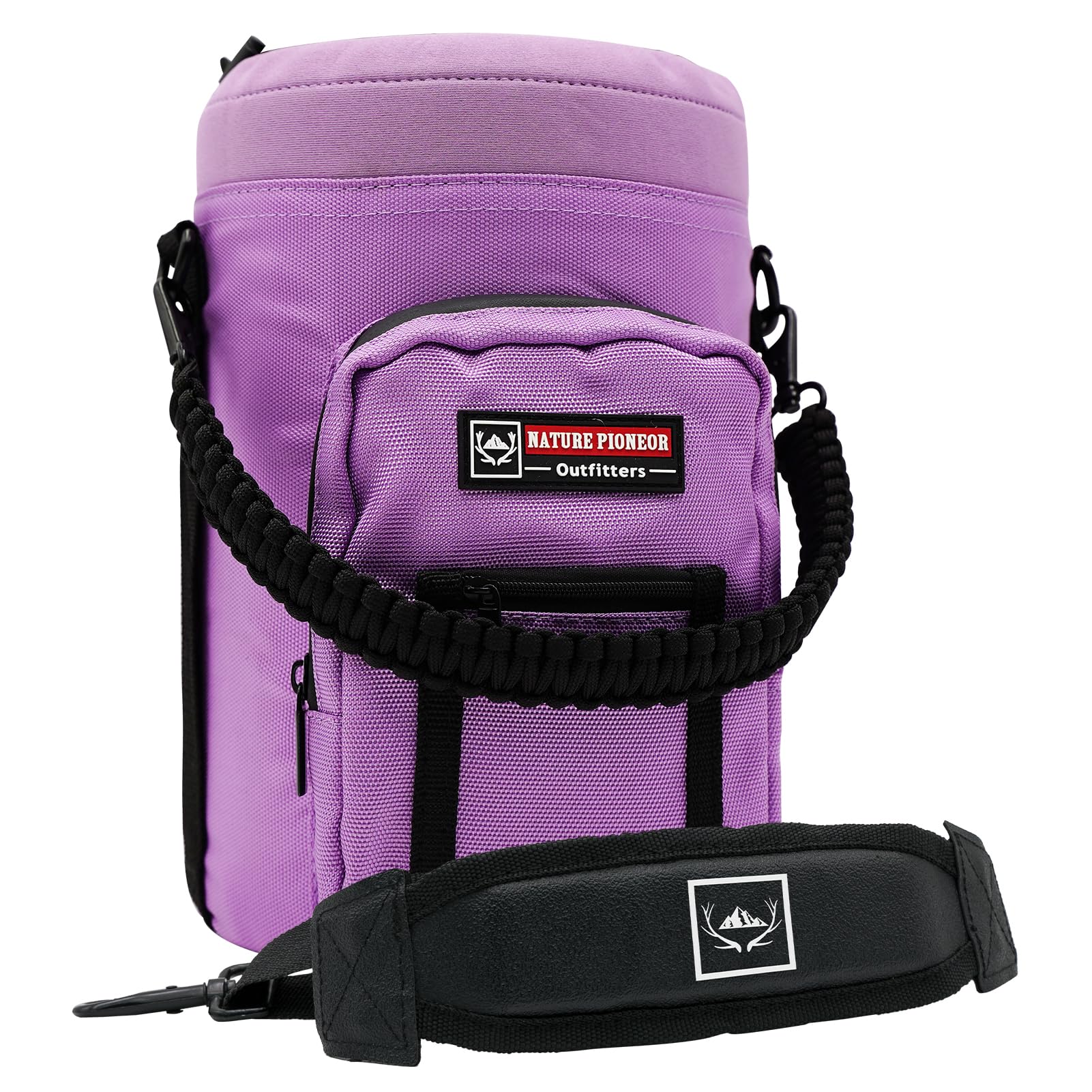 NATURE PIONEORInsulated Water Bottle Holder with Shoulder Strap for Half/One Gallon 64oz/128OZ Sports Water Jugs Bottles, Carrier/Pouch Sleeve for Outdoor Camping, Hiking,Gym