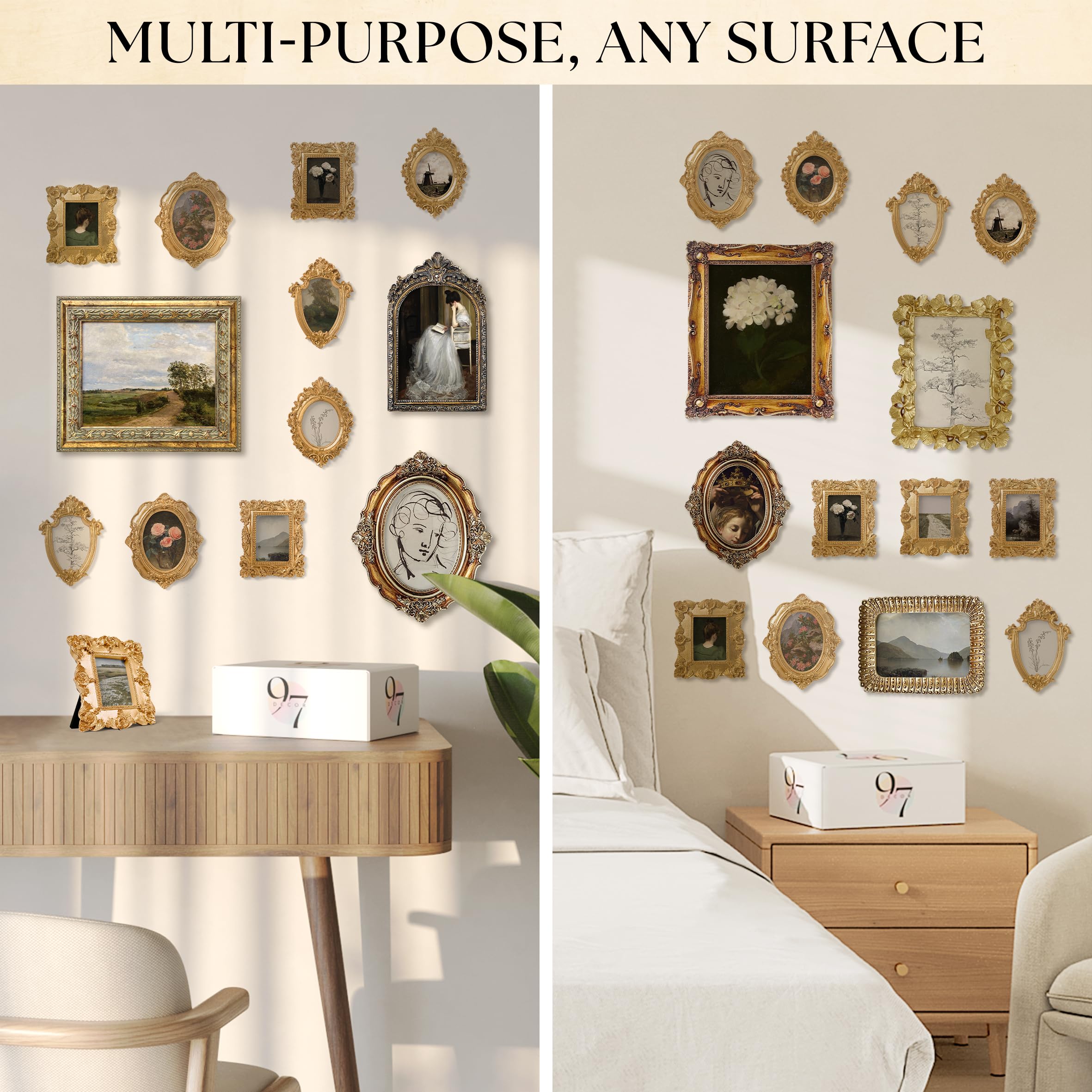 Bundle of Assorted Vintage-Inspired Glass Frames Collection Gallery Wall Frames | Vintage Picture Frames | Assorted  main image 2