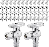 Vista 7 de EFIELD Pex-a Válvula de tope de ángulo de giro de 1/4 de 3/8 pulgadas de diámetro exterior de compresión x expansión de 1/2 pulgada (F1960) latón