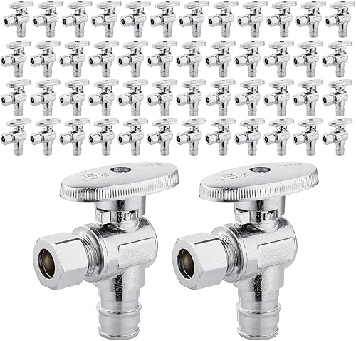 Miniatura 7 de EFIELD Pex-A - Válvula de tope recto de 14 de giro 38 pulgadas de diámetro exterior de compresión x 12 pulgada de expansión Pex (F1960) latón