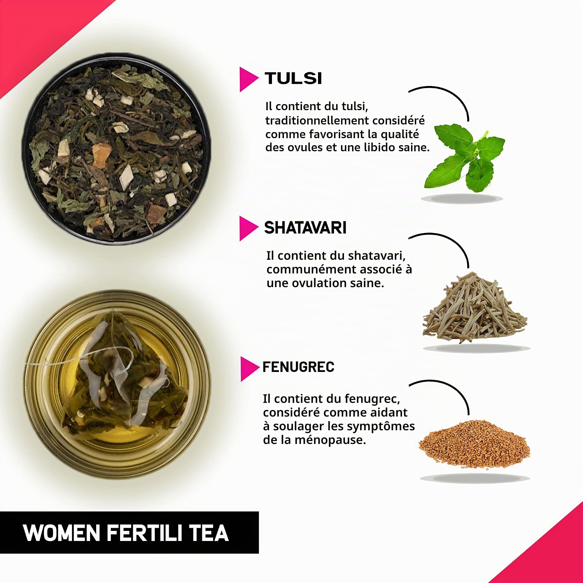 Teacurry Thé de fertilité pour femme – 1 mois, 30 sachets de thé – Aide à stimuler la fertilité naturelle, à améliorer le déséquilibre hormonal, soutien à la préconception – Thé Fertili pour femmes