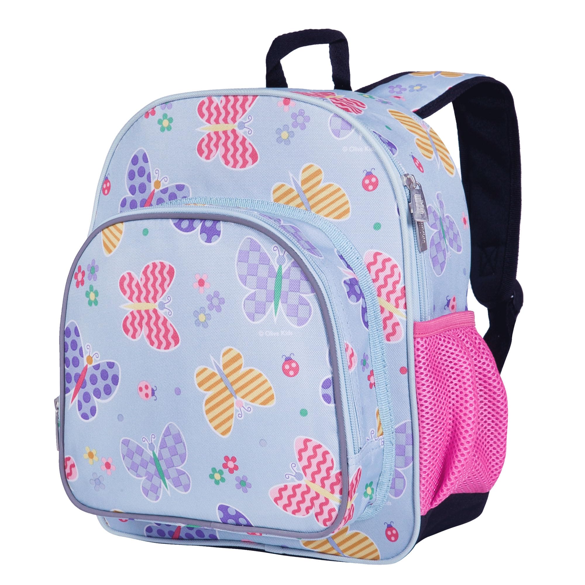 Wildkin 12-inch Kids Backpack – Padded, Adjustable, Ideal for Daycare & Travel - Butterfly Garden