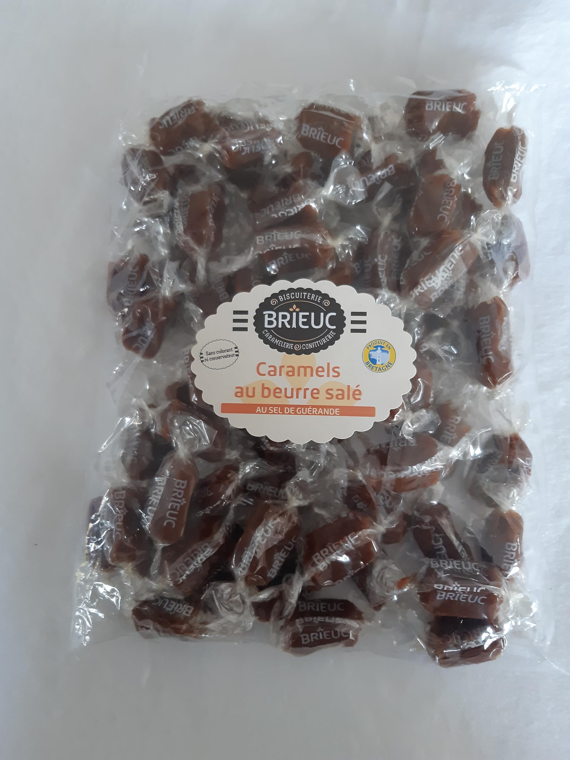 BRIEUC – 1KG de Bonbons Mous au Caramel au Beurre Salé (Sel de Guérande) - Gourmandise Bretonne 100% FRANÇAISE