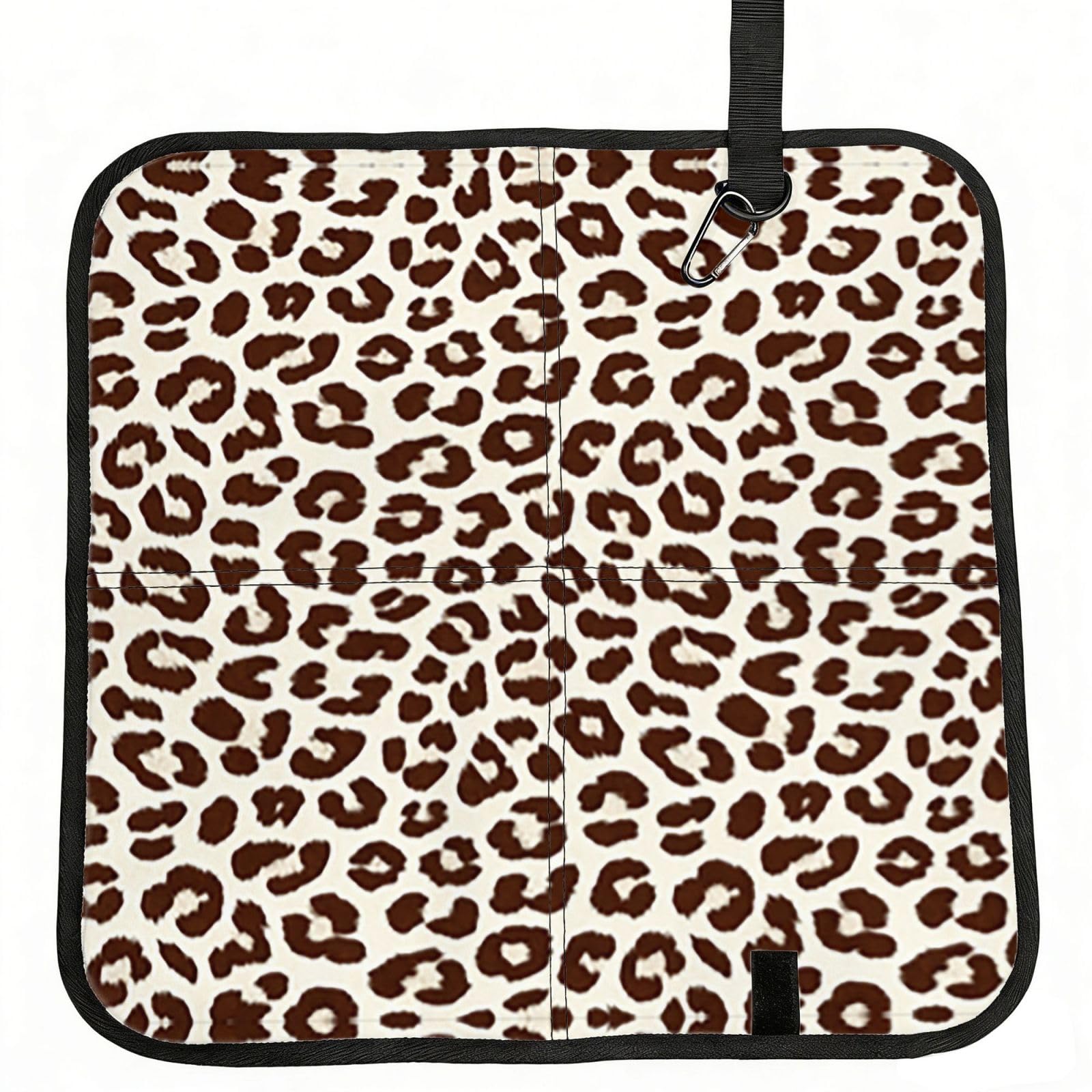 DUYIOKH Classic Leopard Print Foldable Portable Seat Cushion for World Cup Games, Camping and Outdoor Activities