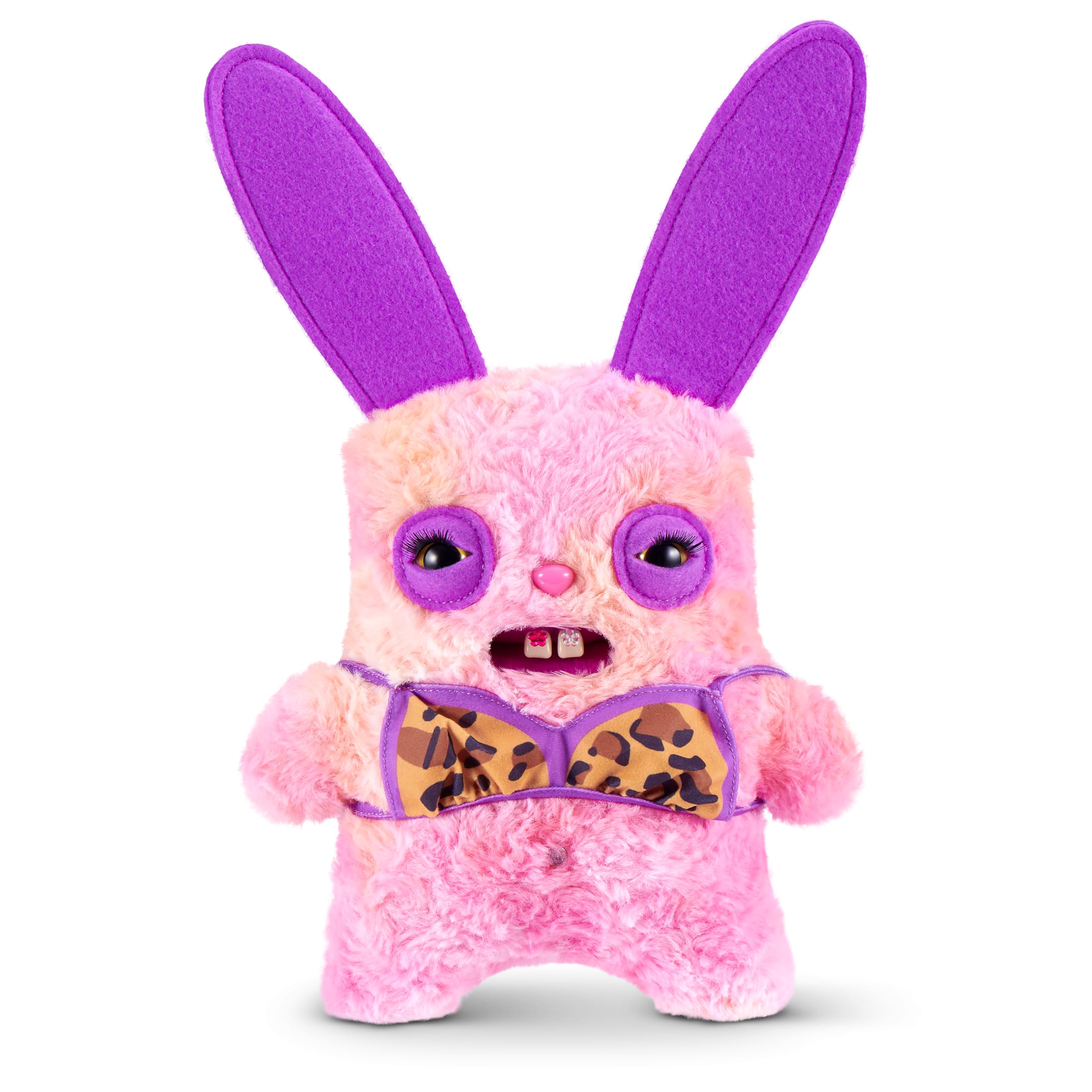 Fuggler Baddies Fuggs 9 Inch Plush Collectible Toy (Rabid Rabbit) by ZURU Featuring Funny Ugly Monster Designs with Fierce Attitude, Bold Style, Unsettling Expressions