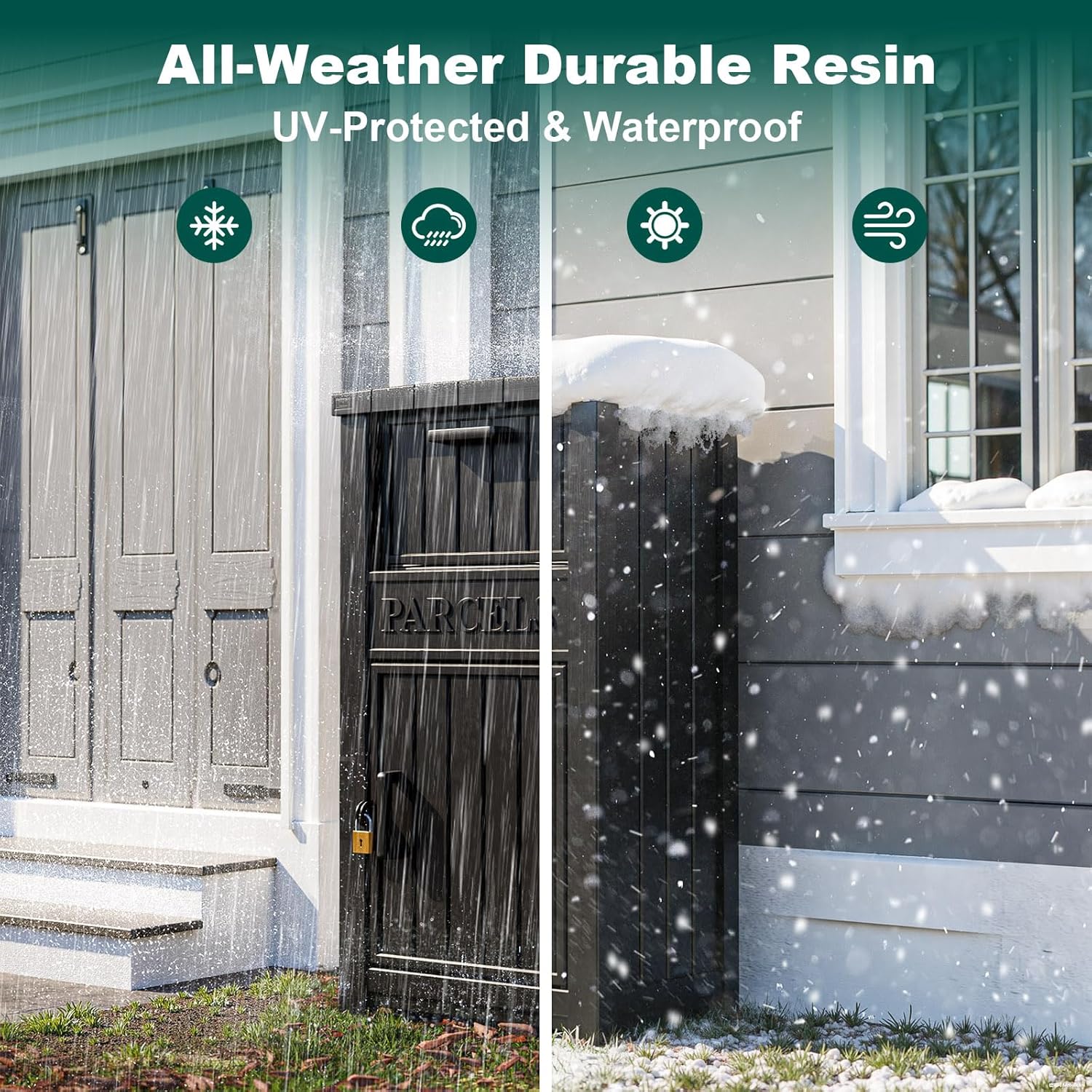 Package Delivery Box for Outside, Large Parcel Drop Box with Lockable Secure, Waterproof and Anti-Theft Storage for Porch, Curbside, House (Black) - Image 8