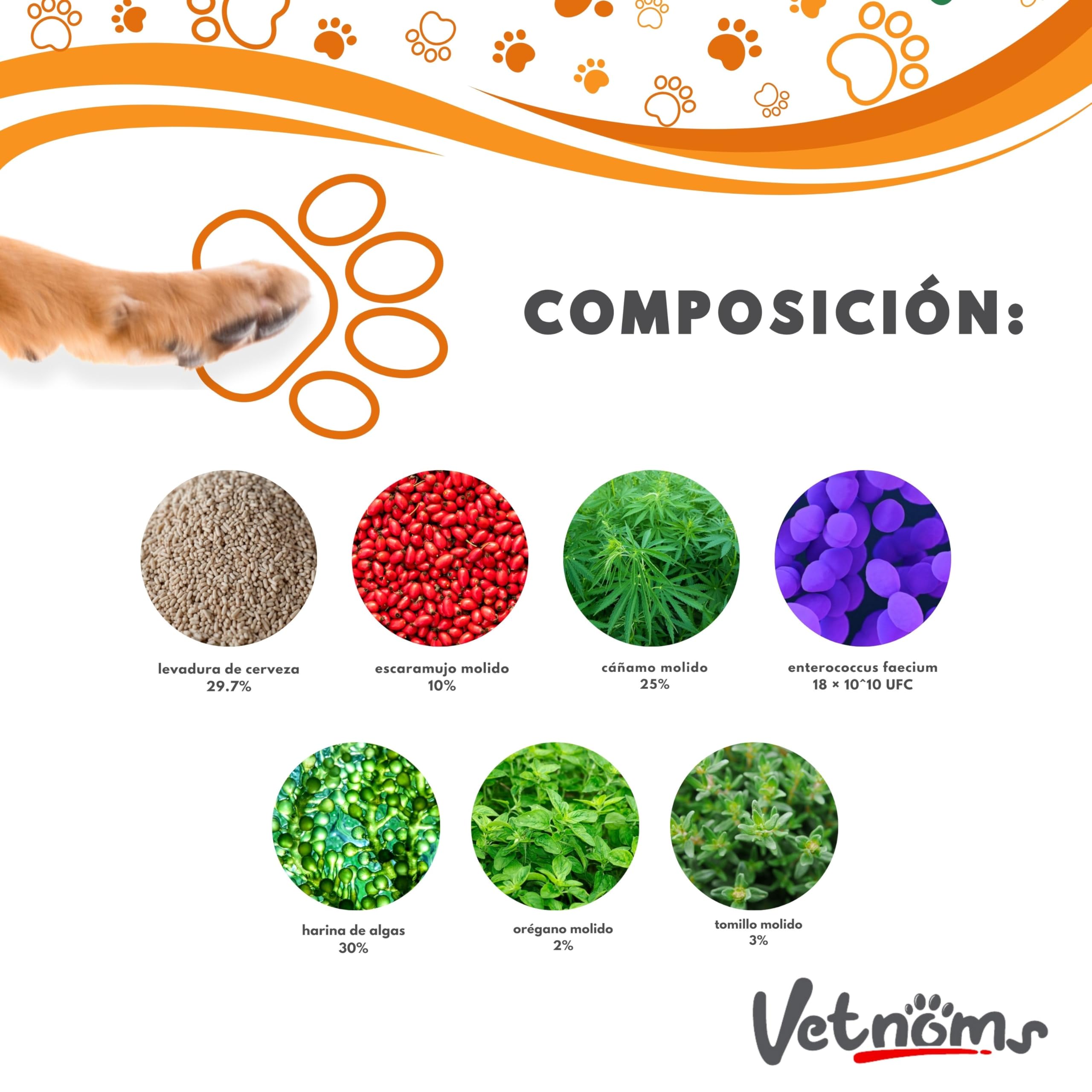 Probioticos Perros en Polvo - Probióticos para Perros Uso Diario. Alivia Diarrea, Dermatitis Perro, Alergias, Pelaje Sano. Antiinflamatorio Gastrointestinal para Canes.