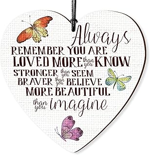 Dorothy Spring Always Remember You Are Loved More Than You Know Beautiful Than You Imagine Wooden Heart Sign Plaque Gift for Friend Inspirational Quote Keepsake