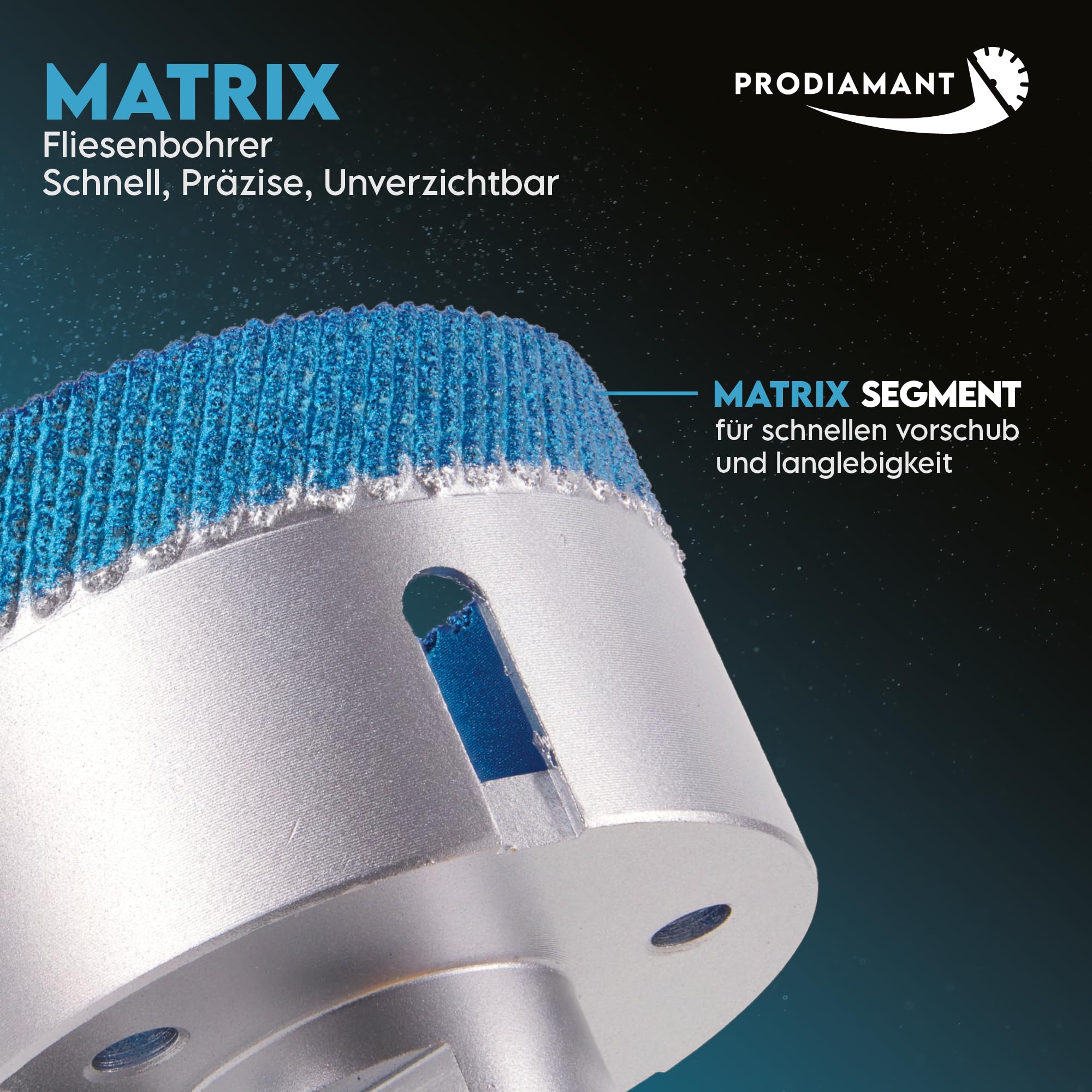 PRODIAMANT Matrix PD-MATRIX - Broca de diamante para azulejos, cerámica, gres porcelánico y piedra natural, con soporte M14 para amoladora angular
