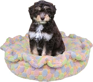 Bessie and Barnie Ultra Plush Ice Cream/ Lilac Deluxe Luxury Dog/Pet Lily Pod Bed Machine Washable