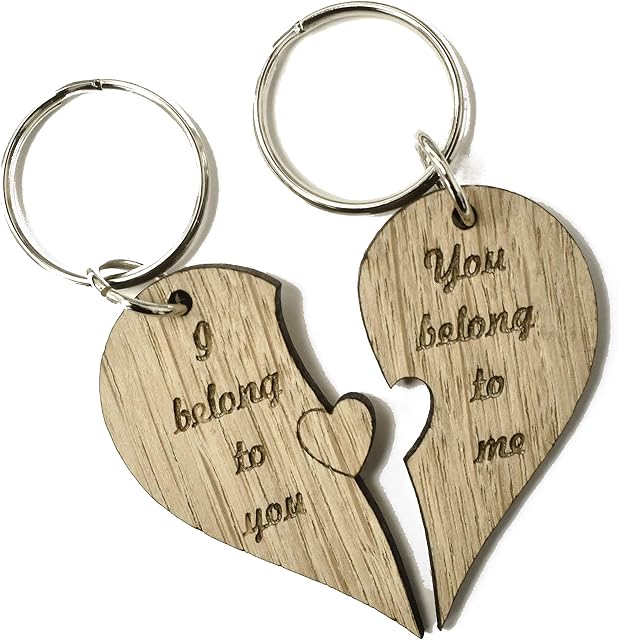 Manta Makes I Love You Heart Couple Key Chain Ring Keyring Lover Gift Engraved - Perfect for Valentine's Day, Wedding, Anniversary, Birthday, Christmas, Couples