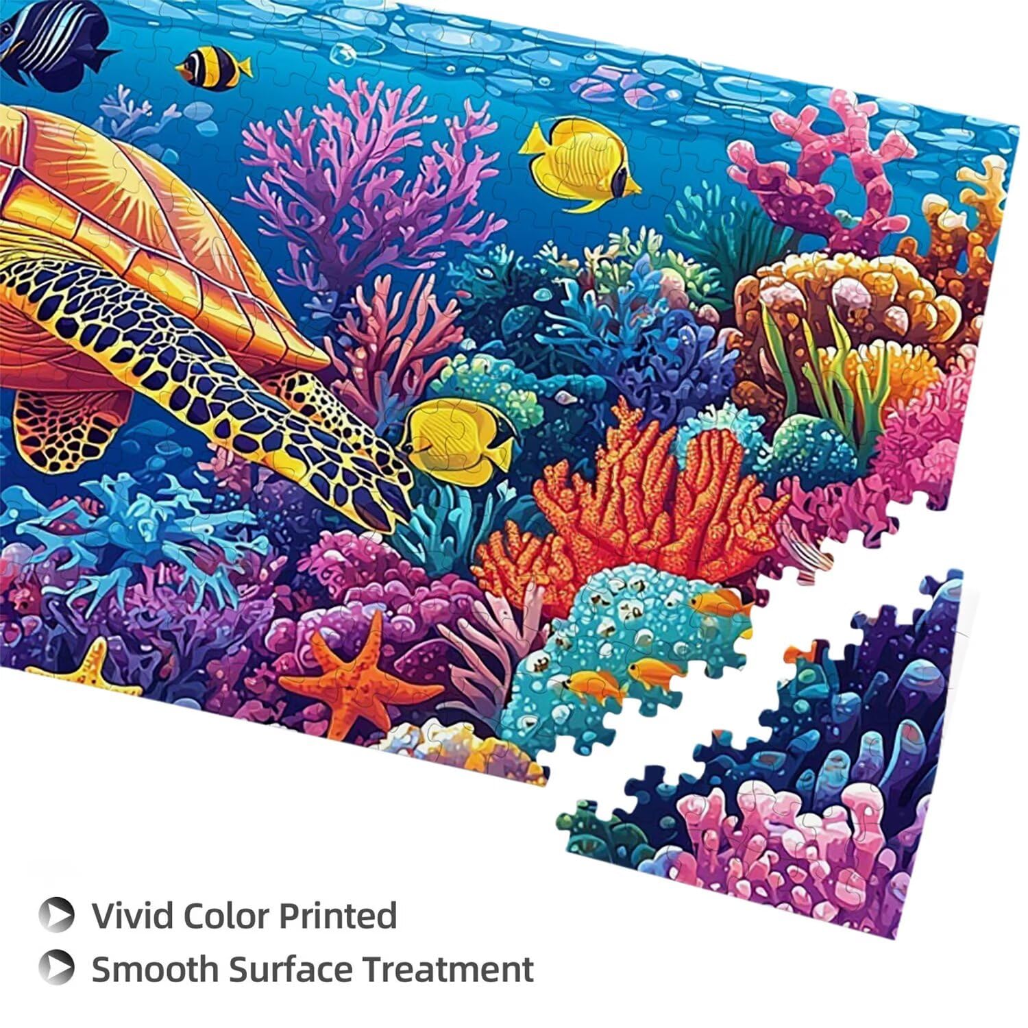 Puzzle dla dorosłych 1692 sztuk, koral żółwia morskiego puzzle, trudne, wymagające, puzzle idealnie pasują, napis na plecach, prezent dla seniorów (179x31cm) v-290