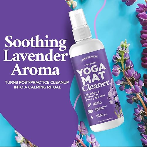 Miniatura 6 de Durabasics Spray limpiador para esterillas de yoga, aroma a lavanda, paquete de 2 (4 onzas cada uno) con toalla de microfibra, limpiador en aerosol