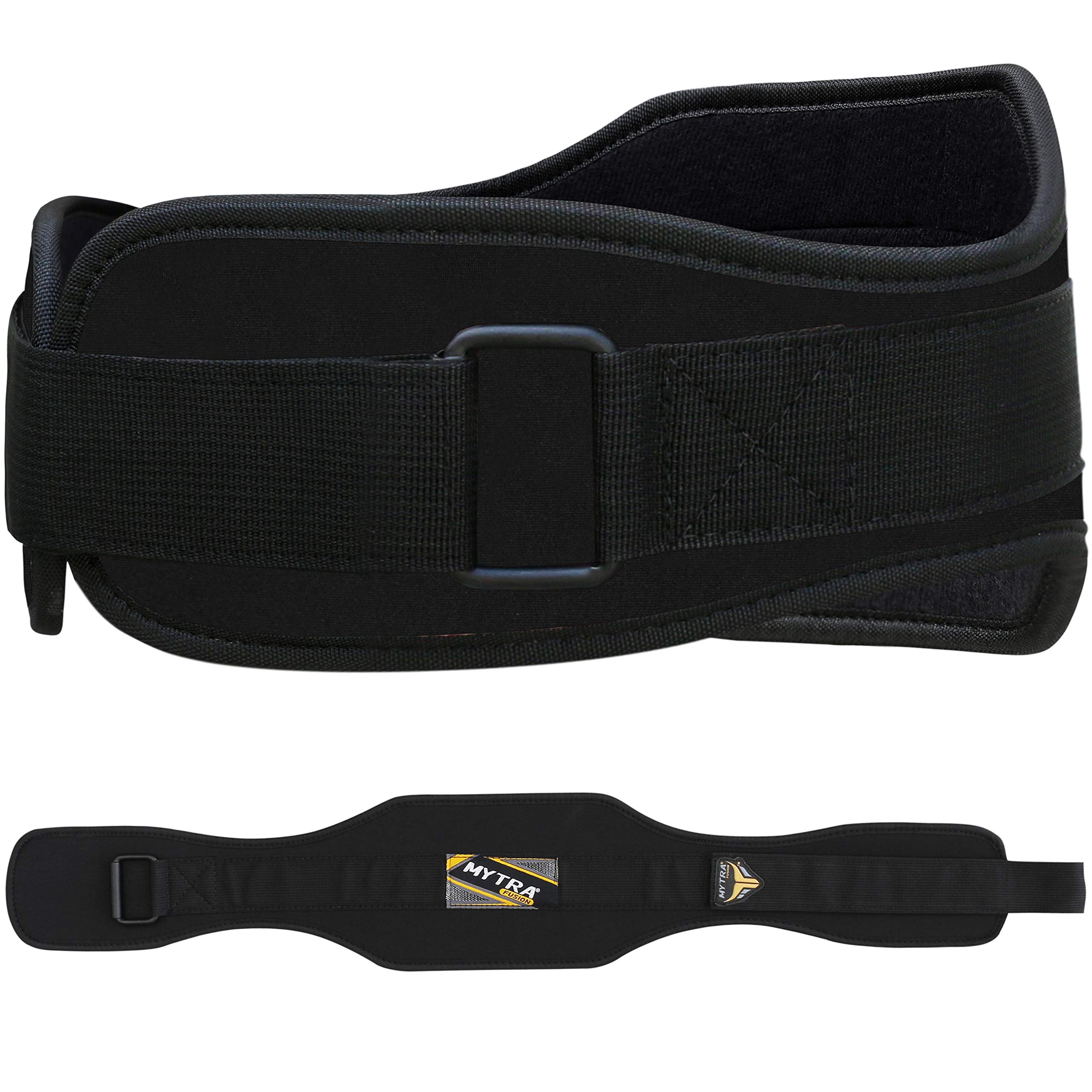 Mytra Fusion N7 6 Inch Weight Lifting Belt, Exercise Belt, Fitness Belt for Gym Training, Body Building, Weight Training & PowerLifting (Black, X-Small)
