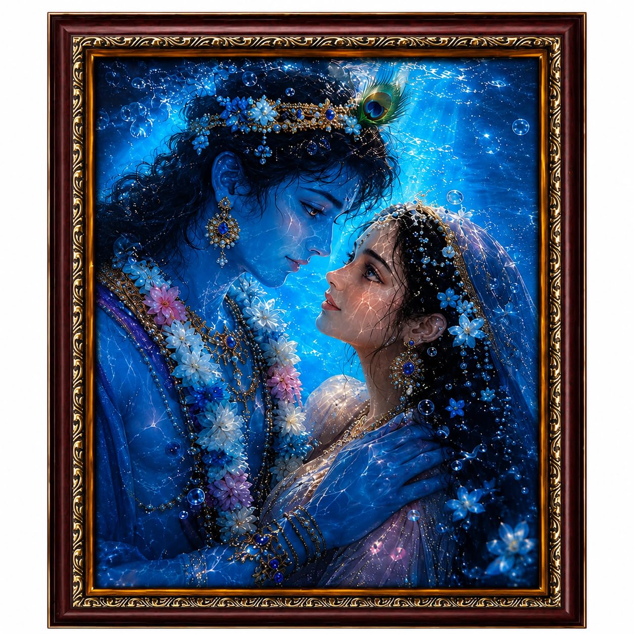 Premium Radha Krishna Celestial Love Photo Frame for Home Temple Décor and Gifting Blessed in Vrindavan-image-30