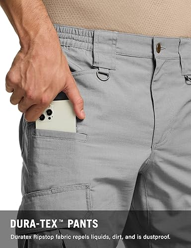 Miniatura 5 de CQR Pantalones tácticos para hombre, resistentes al agua, pantalones cargo Ripstop, ligeros EDC trabajo, senderismo, ropa para exteriores
