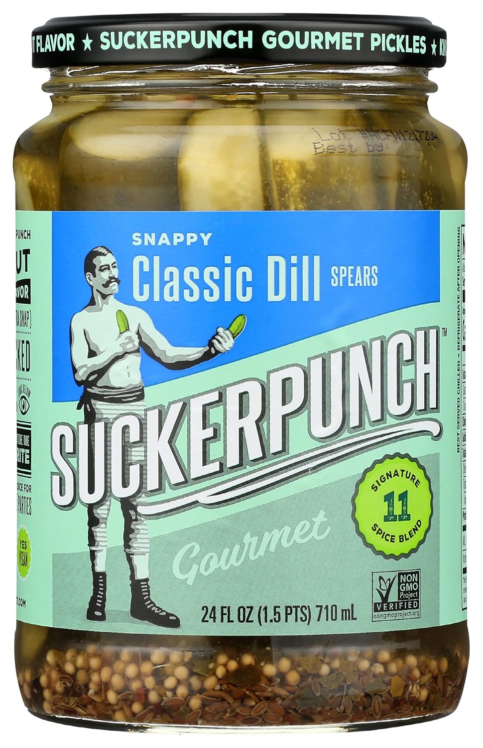 Suckerpunch Gourmet Pickle Spear Dill, 24 Oz (Pack of 6)