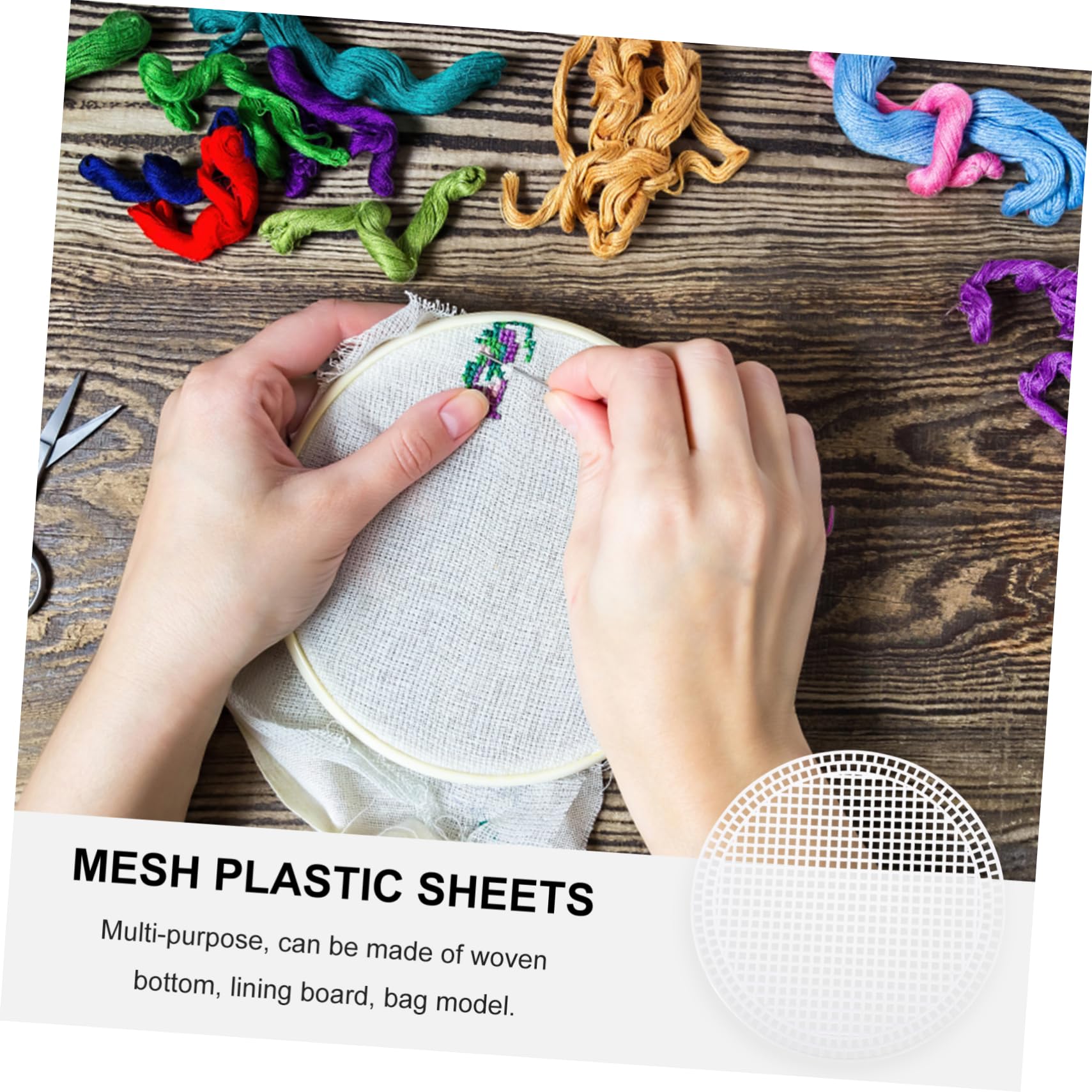 DOITOOL Plastic Mesh Sheet DIY Bag Accessories 10pcs Round Bottom Lining Woven Mesh for Crochet Projects