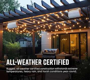 Polk Audio Atrium 5 Outdoor Speakers Wired with Powerful Bass (Pair, White), All-Weather Durability, Broad Sound Coverage, Speed-Lock Mounting System