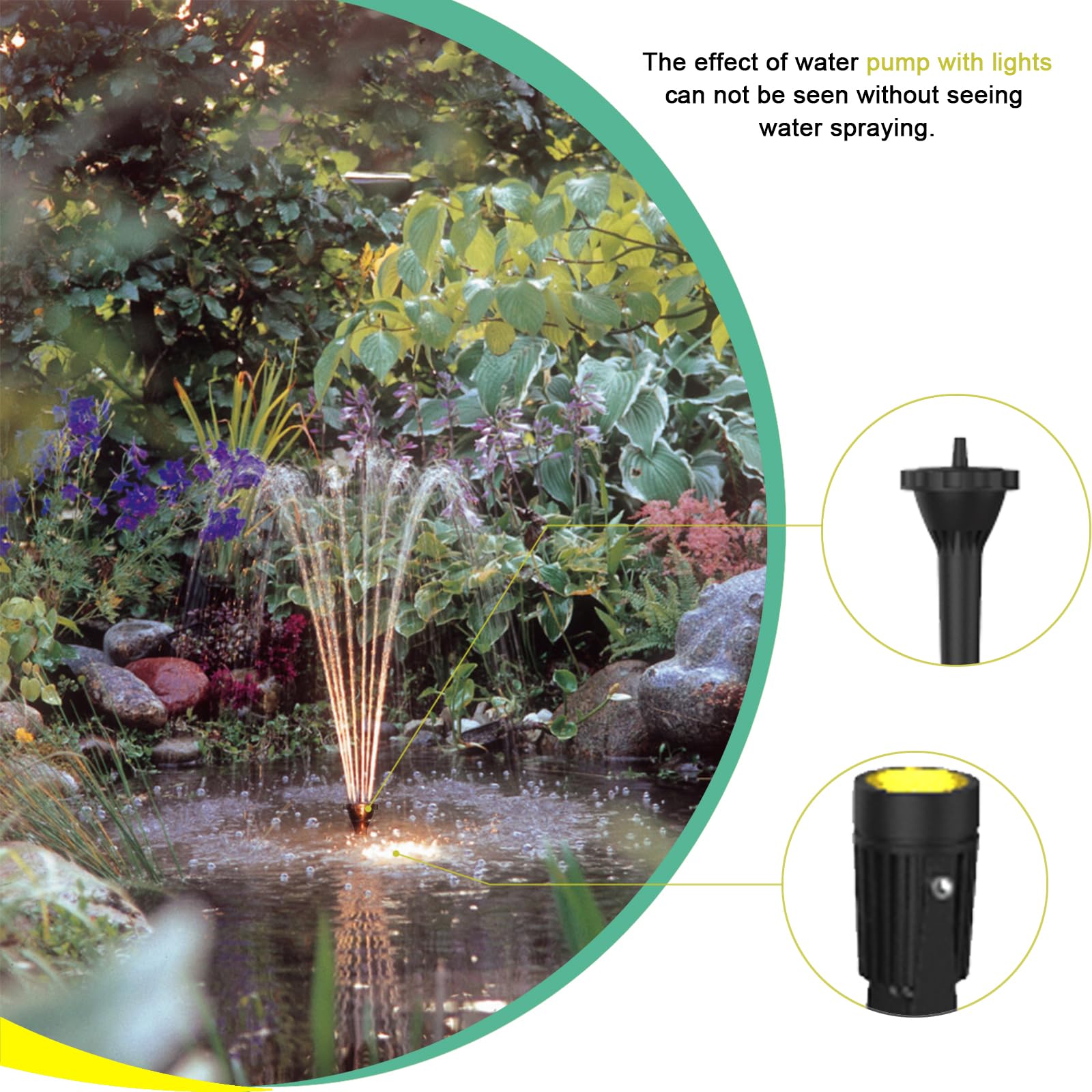 45W pond pumps for outdoor ponds,Pond Filter with outdoor fountain pump,pond pump and filter kit with lights, 660GPH Submersible Pump, koi pond filter suitable for outdoor pond cleaning