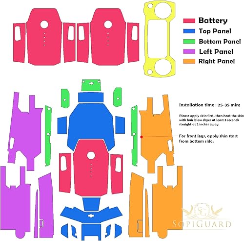 Miniatura 4 de SopiGuard Fibra de carbono negro precisión borde a borde cobertura vinilo piel controlador batería envoltura para DJI Mavic Pro