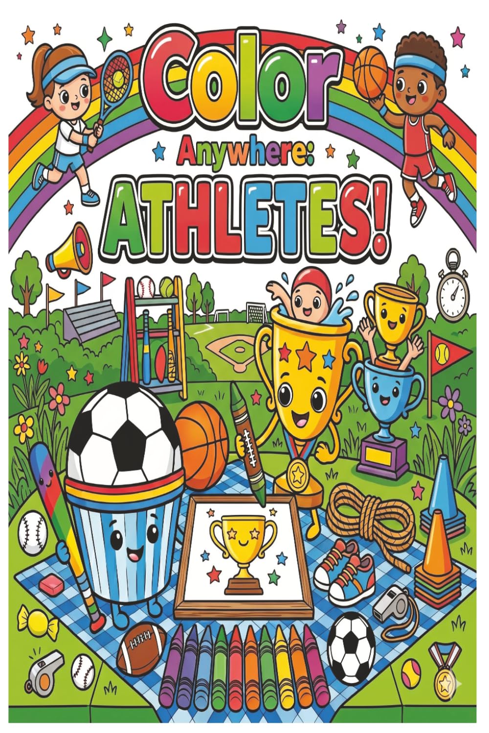 Color Anywhere: Athletes!: A Fun and Engaging Sports Coloring Book for Kids Featuring Athletes, Teams, and Active Adventures