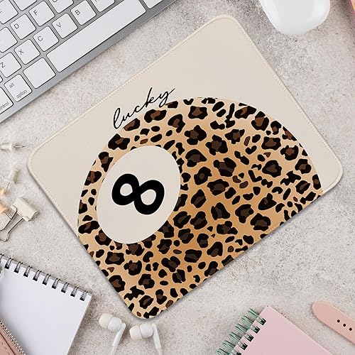 Miniatura 5 de Alfombrilla de mouse de leopardo marrón Lucky Ball 8, alfombrilla de mouse pequeña, rectangular, de moda, para computadora portátil, lindas